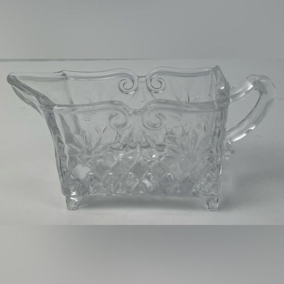 Shannon Crystal Designs of Ireland Hand Crafted Rectangle Crystal Footed Creamer - Picture 2 of 14
